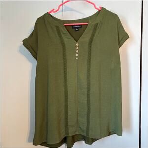 Fortune + Ivy dark green XL Women's top